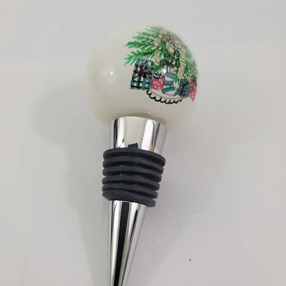 Pier 1 Imports Li Bien Hand Painted Bottle Stopper MERRY CHRISTMAS 2019 Topper